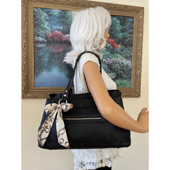 Coach Large penelope F14682 black pebble Leather Satchel BAG PURSE - Picture 3 of 10